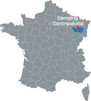 Karte von Frankreich mit der Lage des Campingplatzes Contrexéville